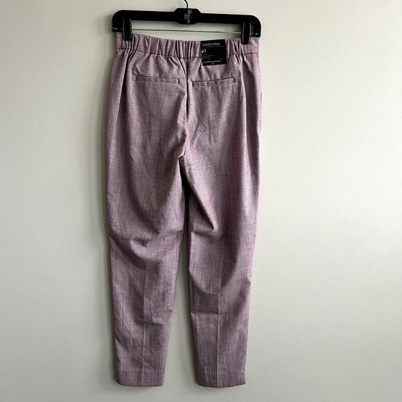 Banana Republic Factory Hayden Ankle Pant Burgundy Plaid 0 NWT - Picture 3 of 10